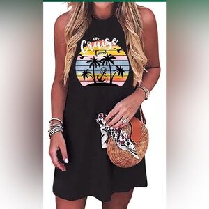 New On Cruise Time Vacation Dress Size Large